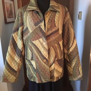 Rafael Quilted Jacket Size M Geometric Pattern